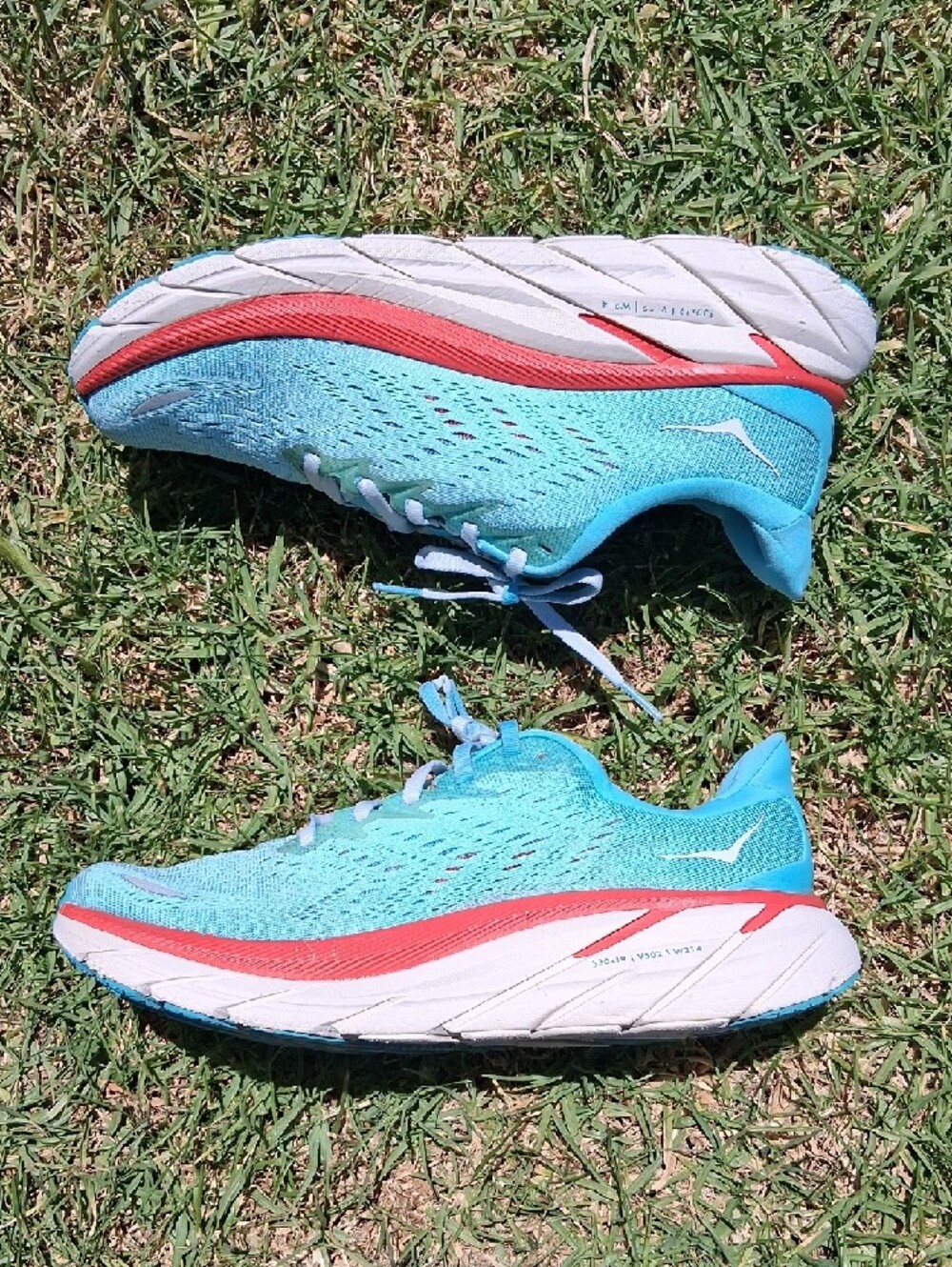 Hoka One One Women's Running Shoes - Aqua with Coral and White - Picture 7 of 13